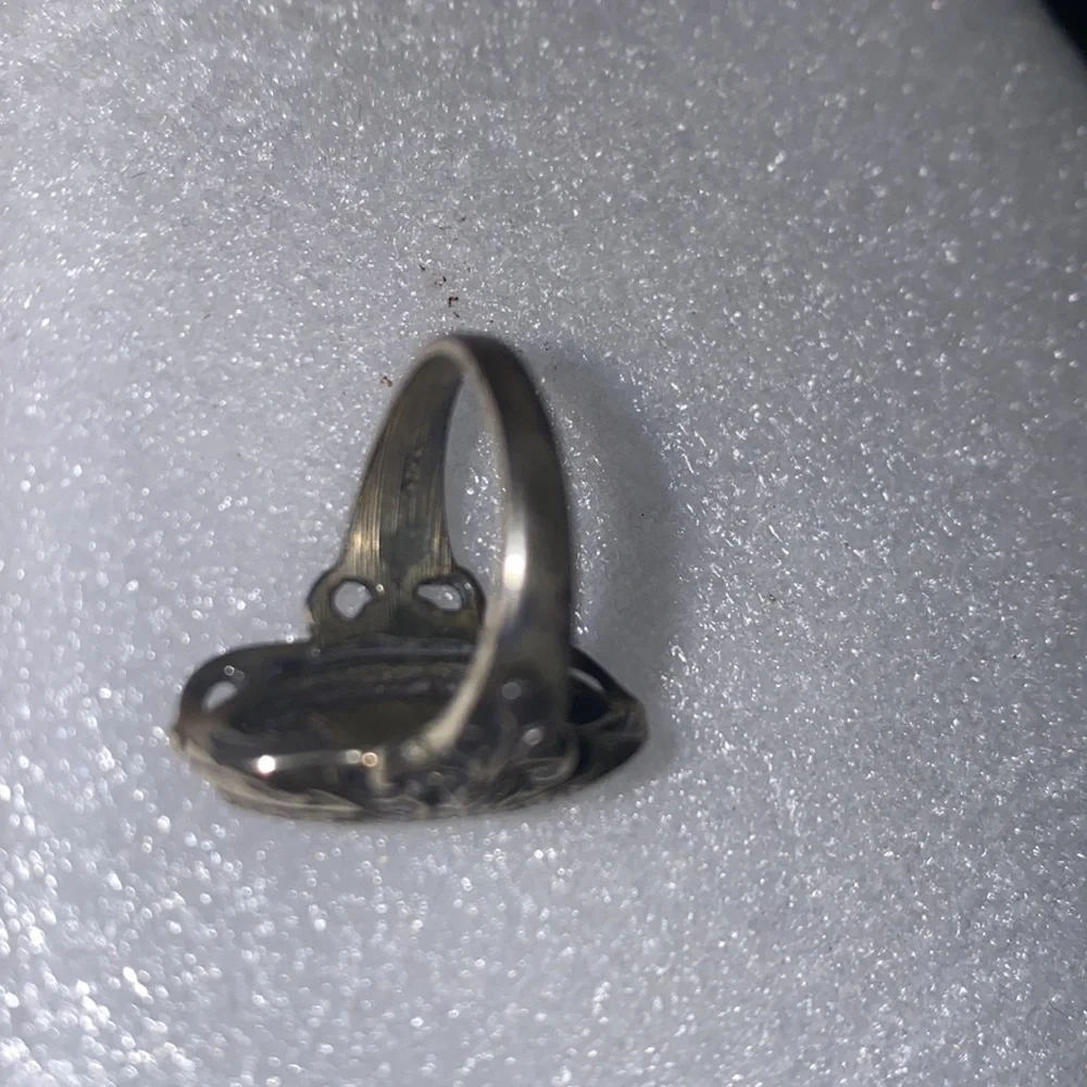 New vintage Sterling silver Ring with black Diamond